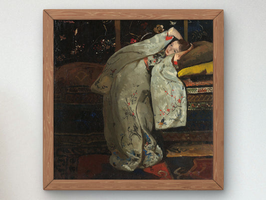 Girl in a White Kimono by George Hendrik Breitner 1894, Wall Art Print, Fine Art Reproduction, Museum Quality Decor, Poster