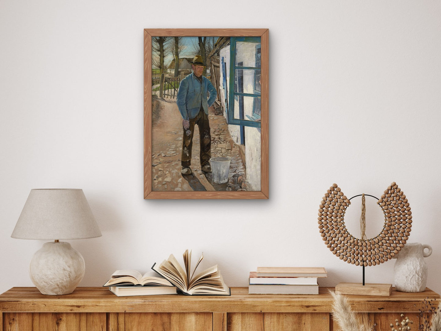 Whitewashing the Old House by Laurits Andersen Ring 1908, Wall Art Print, Fine Art Reproduction, Museum Quality Decor, Poster