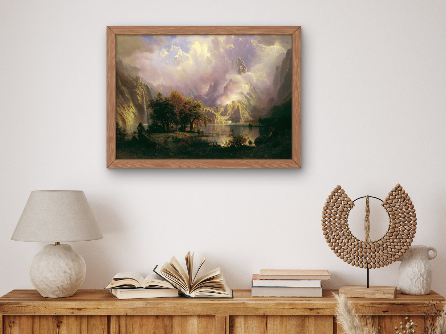 Among the Sierra Nevada California by Albert Bierstadt 1868, Wall Art Print, Fine Art Reproduction, Museum Quality Decor, Poster