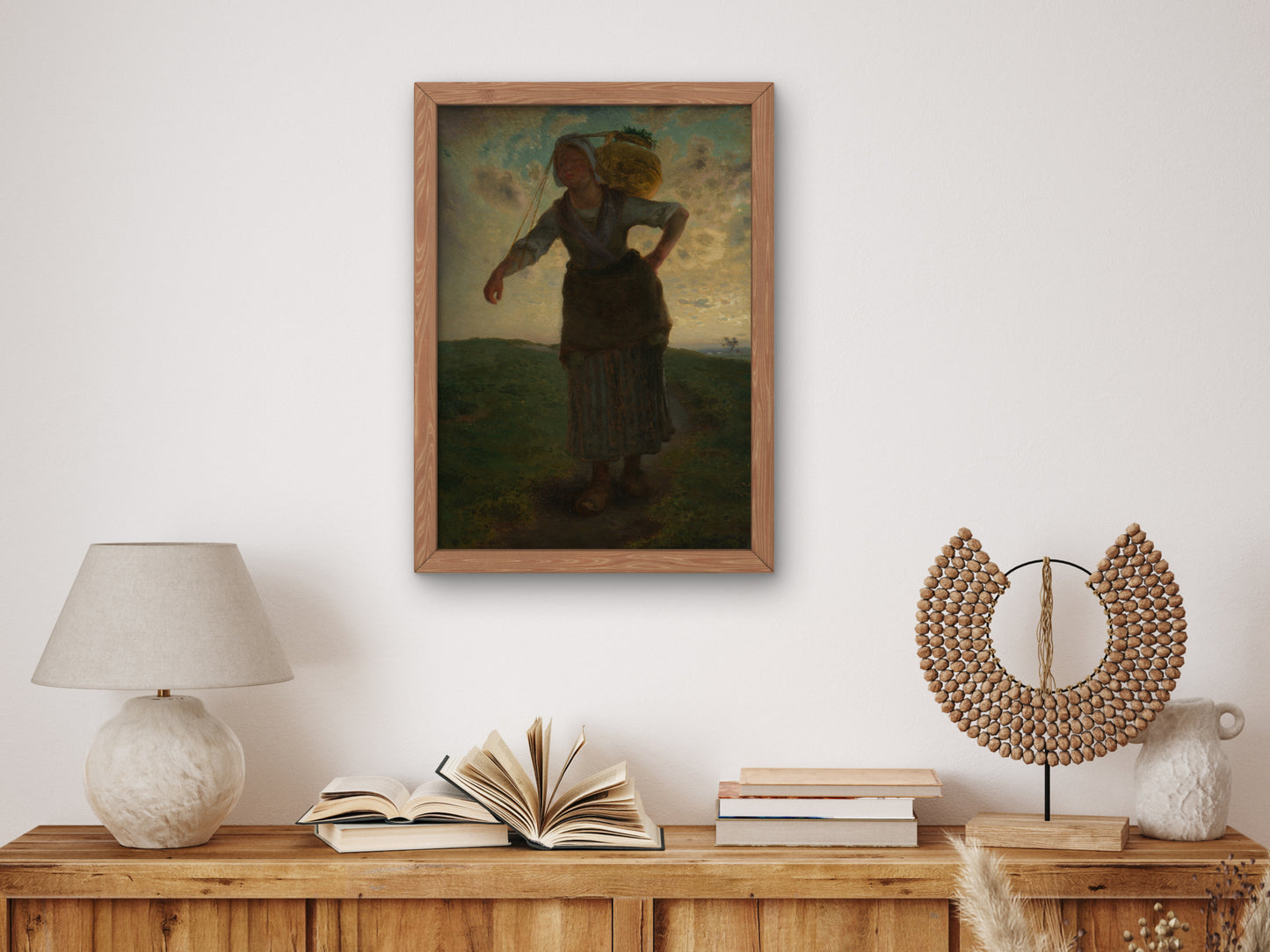 A Norman Milkmaid at Gréville by Jean François Millet 1871, Wall Art Print, Fine Art Reproduction, Museum Quality Decor, Poster