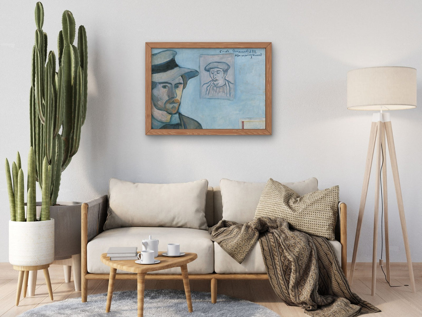 Self Portrait with Portrait of Gauguin by Émile Bernard 1888, Wall Art Print, Fine Art Reproduction, Museum Quality Decor, Poster