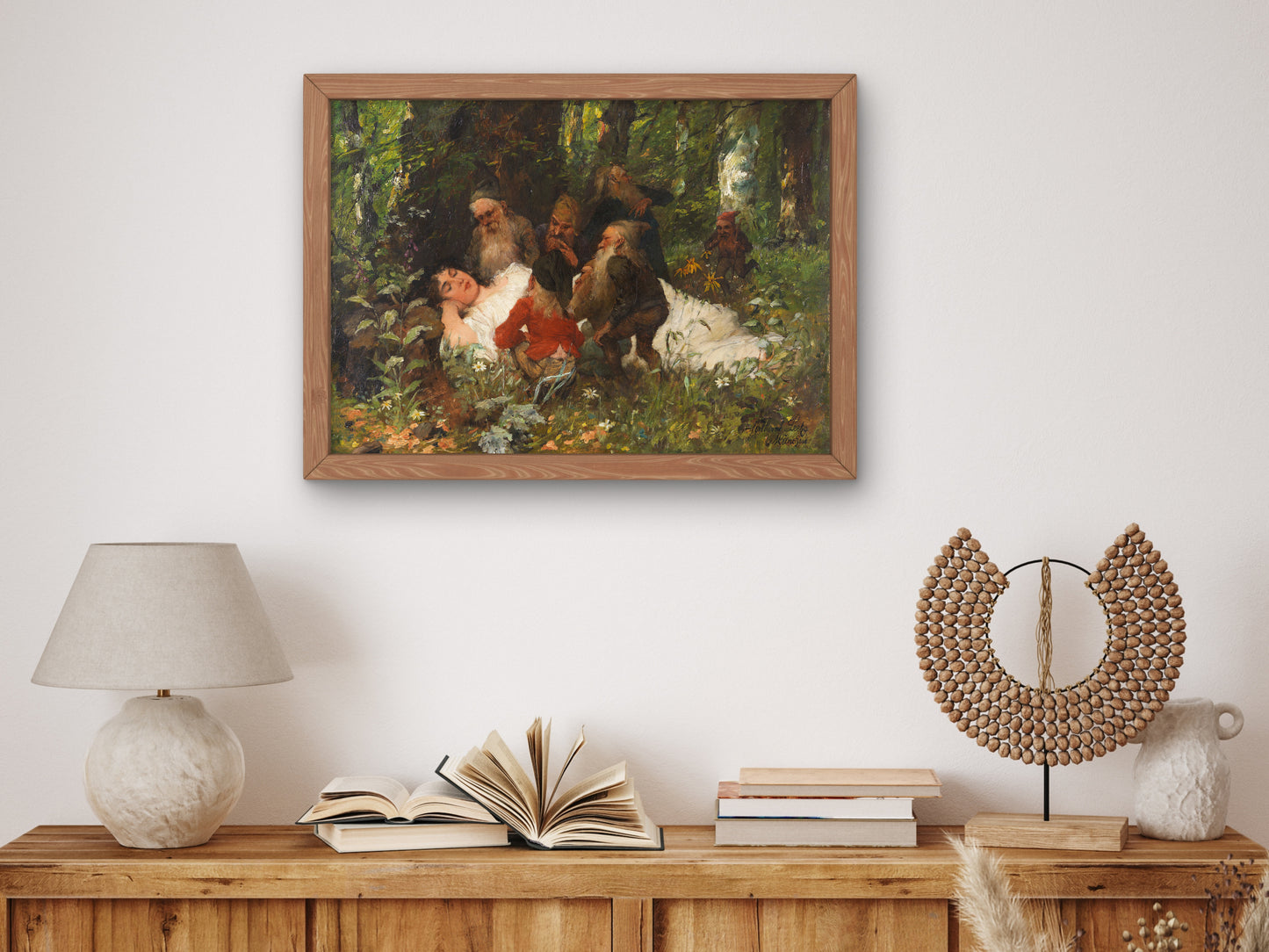 Snow White by Ferdinand Leeke 1890, Wall Art Print, Fine Art Reproduction, Museum Quality Decor, Poster