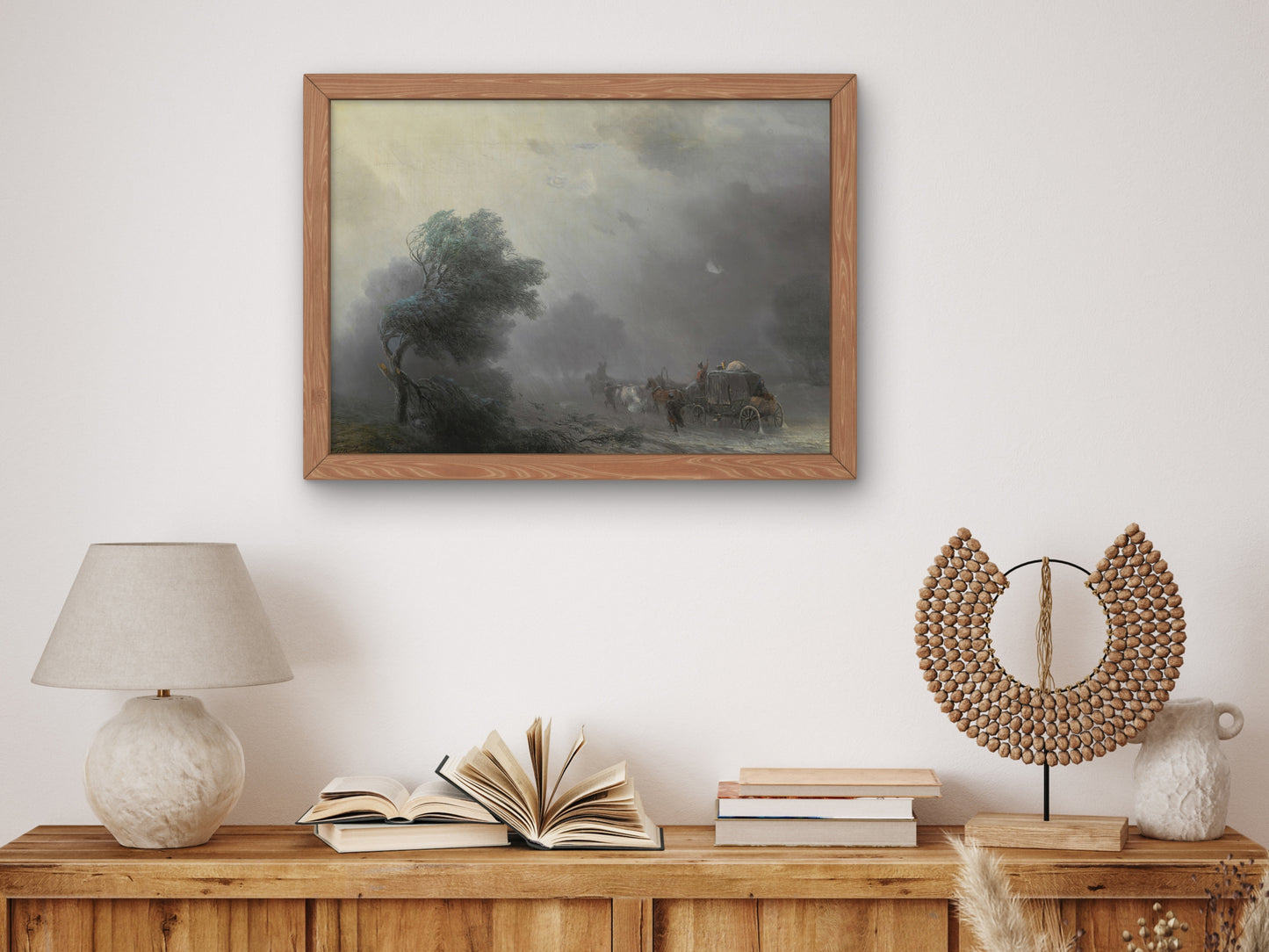 Carriage in a Storm by Ivan Konstantinovich Aivazovsky, Wall Art Print, Fine Art Reproduction, Museum Quality Decor, Poster