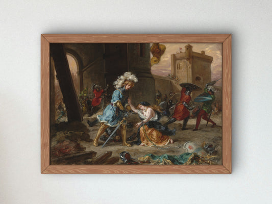 Scene from the Romance of Amadis de Gaule by Eugène Delacroix 1860, Wall Art Print, Fine Art Reproduction, Museum Quality Decor, Poster