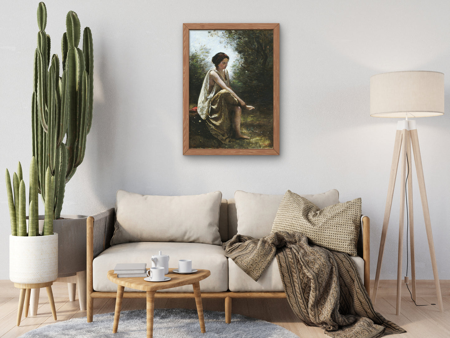 Wounded Eurydice by Jean Baptiste Camille Corot 1869, Wall Art Print, Fine Art Reproduction, Museum Quality Decor, Poster