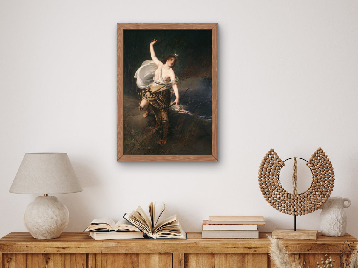 Diana by Julius Kronberg 1881, Wall Art Print, Fine Art Reproduction, Museum Quality Decor, Poster