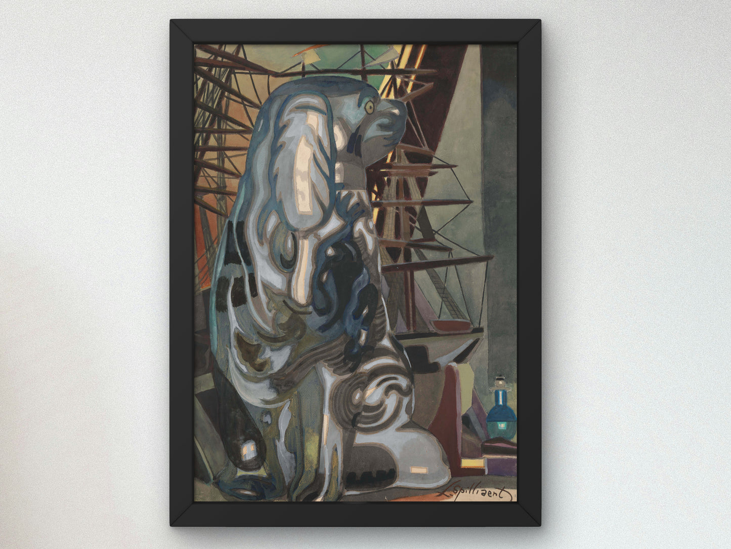 Porcelain Dog by Léon Spilliaert 1922, Wall Art Print, Fine Art Reproduction, Museum Quality Decor, Poster