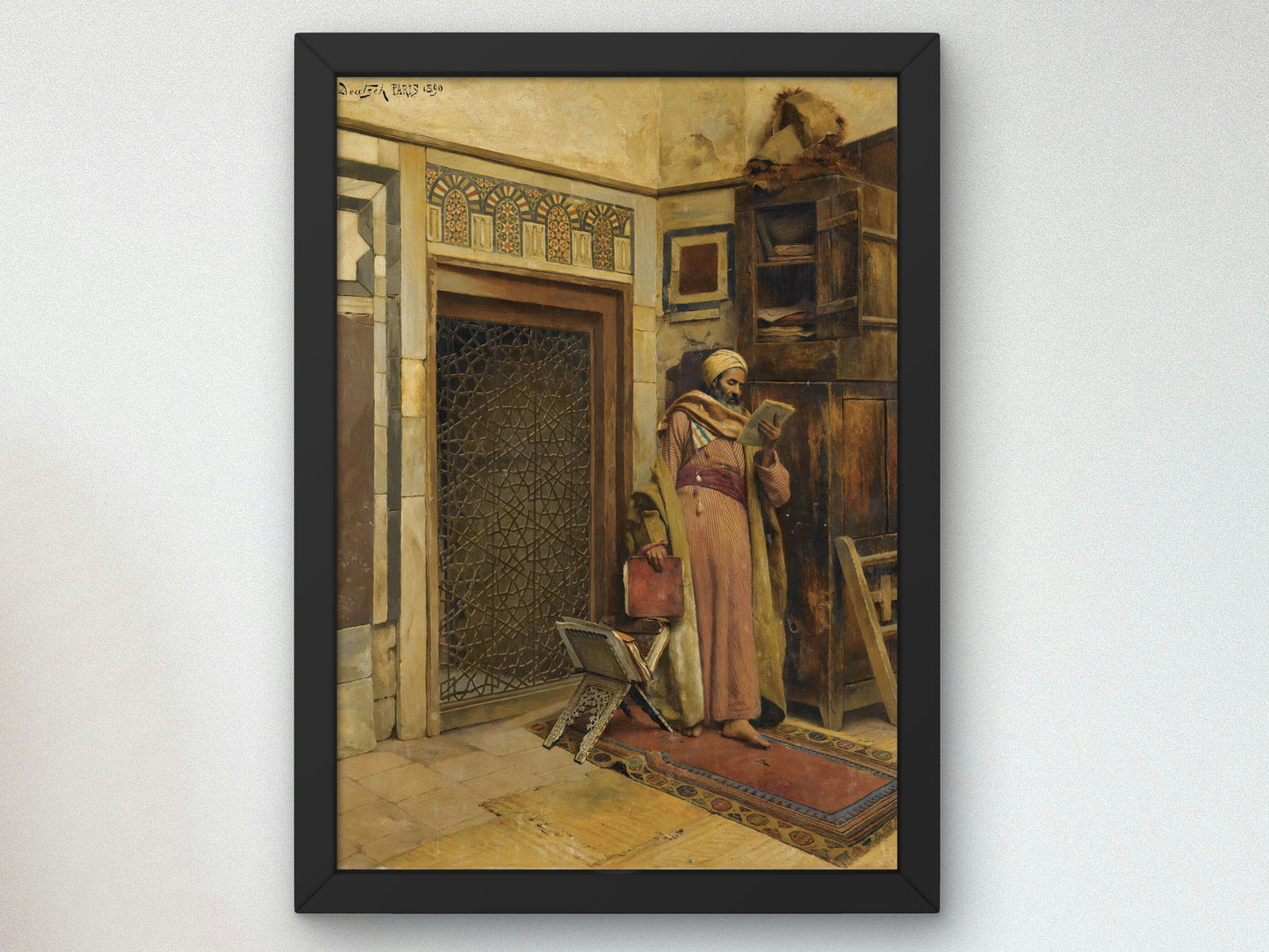 The Scholar by Ludwig Deutsch 1890, Wall Art Print, Fine Art Reproduction, Museum Quality Decor, Poster