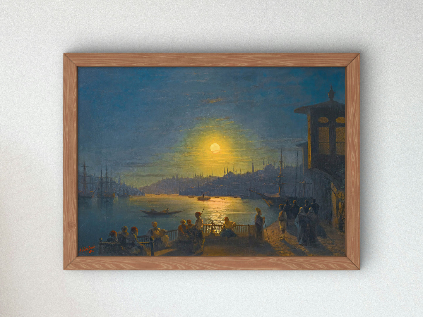 Moonrise Over the Golden Horn by Ivan Konstantinovich Aivazovsky 1886, Wall Art Print, Fine Art Reproduction, Museum Quality Decor, Poster