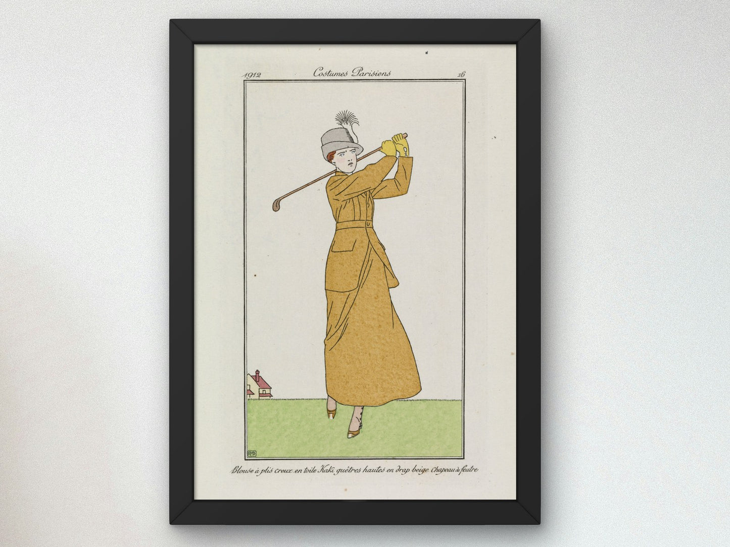 Golf Suit with Belted Jacket by Bernard Boutet de Monvel 1912, Wall Art Print, Fine Art Reproduction, Museum Quality Decor, Poster