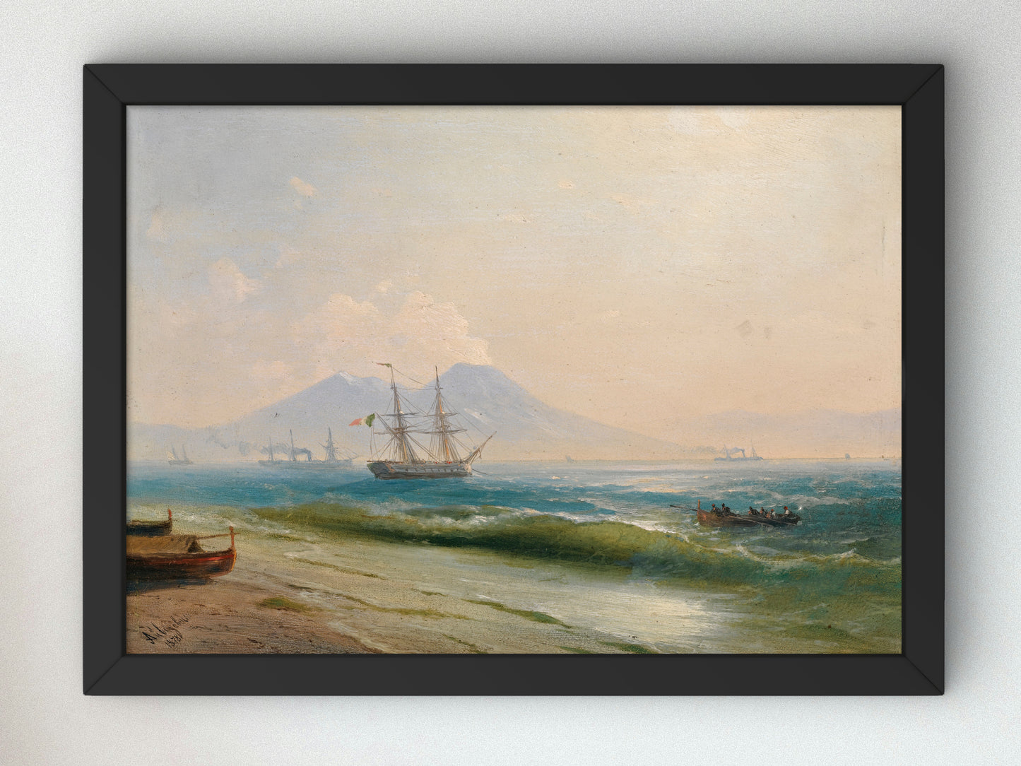 View of Mount Vesuvius by Ivan Konstantinovich Aivazovsky 1878, Wall Art Print, Fine Art Reproduction, Museum Quality Decor, Poster
