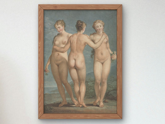 The Three Graces by Jean François Janinet 1786, Wall Art Print, Fine Art Reproduction, Museum Quality Decor, Poster