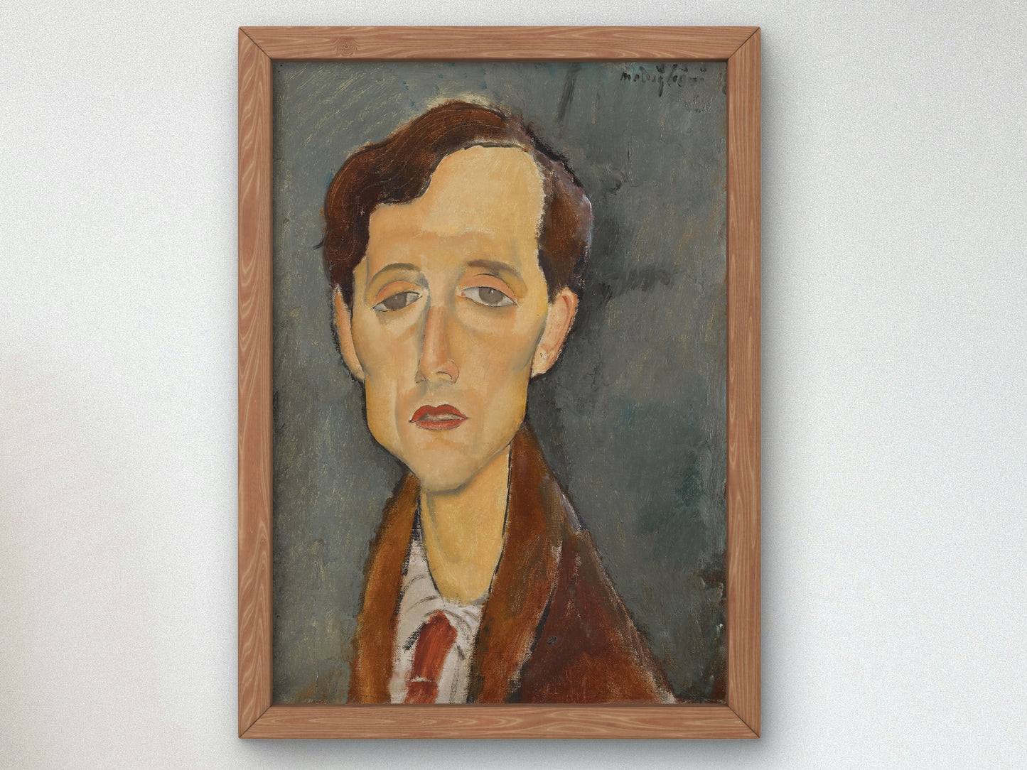 Portrait of Frans Hellens by Amedeo Modigliani 1918, Wall Art Print, Fine Art Reproduction, Museum Quality Decor, Poster