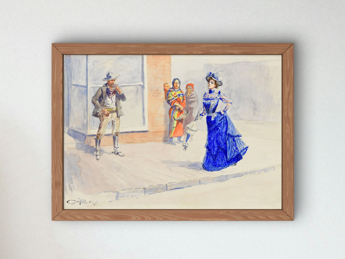 When East Meets West by Charles Marion Russell 1907, Wall Art Print, Fine Art Reproduction, Museum Quality Decor, Poster