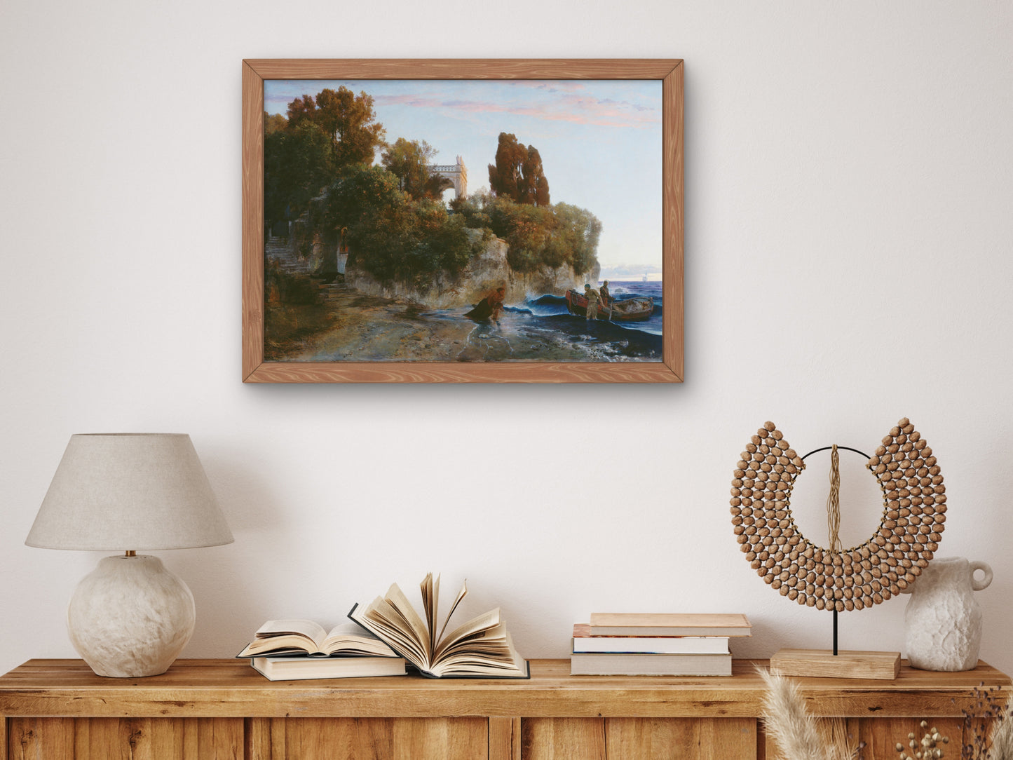 Castle by the Sea by Arnold Böcklin 1859, Wall Art Print, Fine Art Reproduction, Museum Quality Decor, Poster