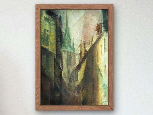 Der Rote Turm I by Lyonel Feininger, 1930, Cubism and Abstract Art, fine art print