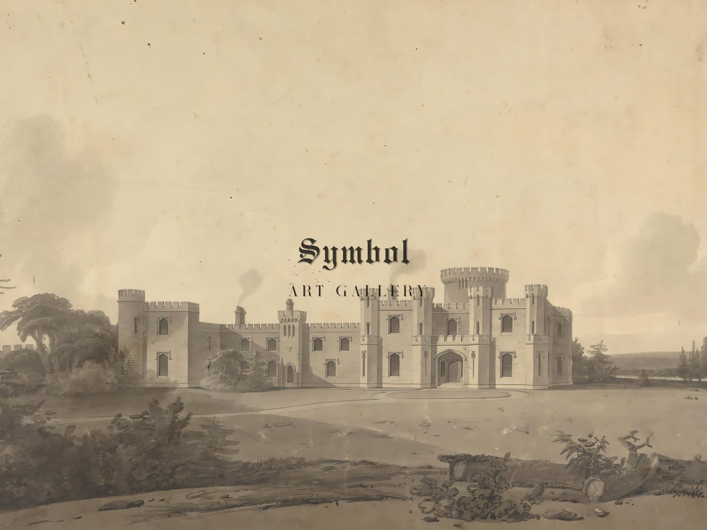 Design for Knepp Castle Sussex by John Nash, Romanticism and Classical Landscapes, fine art print