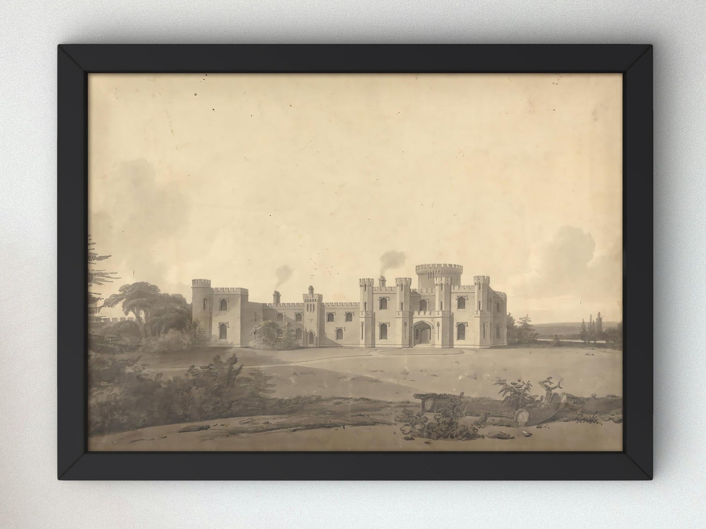 Design for Knepp Castle Sussex by John Nash, Romanticism and Classical Landscapes, fine art print