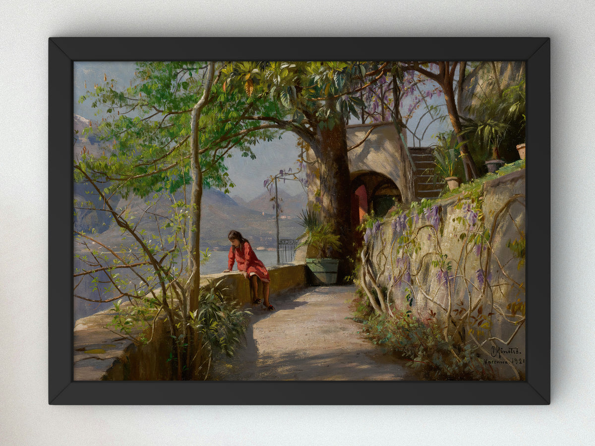 Summer in Varenna, Italy by Peder Mørk Mønsted 1921, Wall Art Print, Fine Art Reproduction, Museum Quality Decor, Poster