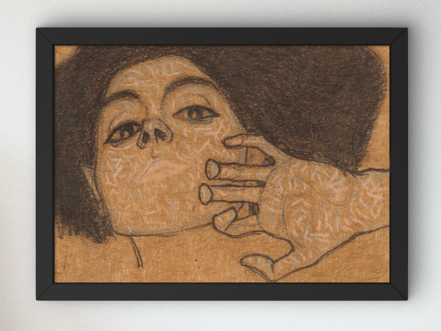 Head of a Woman by Egon Schiele 1908, Wall Art Print, Fine Art Reproduction, Museum Quality Decor, Poster