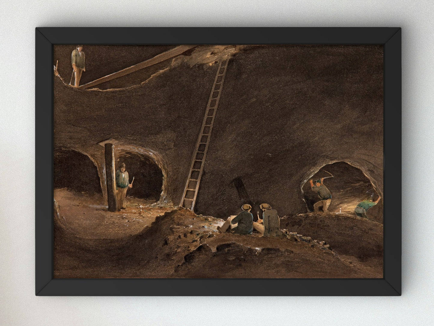 Burra Burra Mine by Samuel Thomas Gill 1847, Wall Art Print, Fine Art Reproduction, Museum Quality Decor, Poster