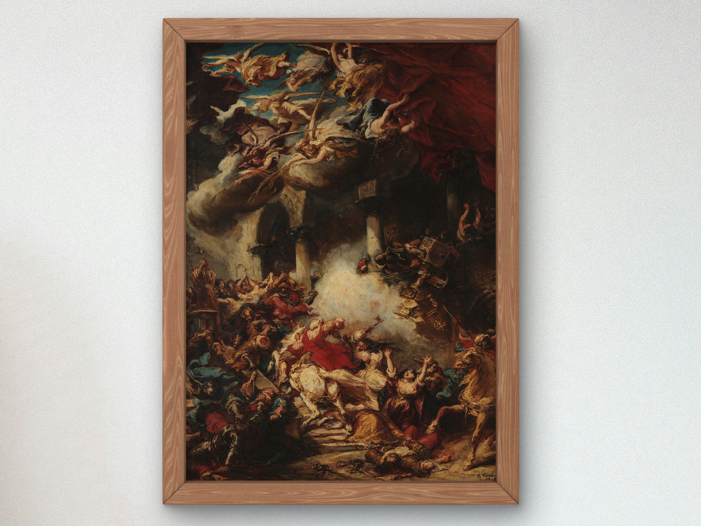 Moors Assaulting a Church by Eugène Isabey 1858, Wall Art Print, Fine Art Reproduction, Museum Quality Decor, Poster
