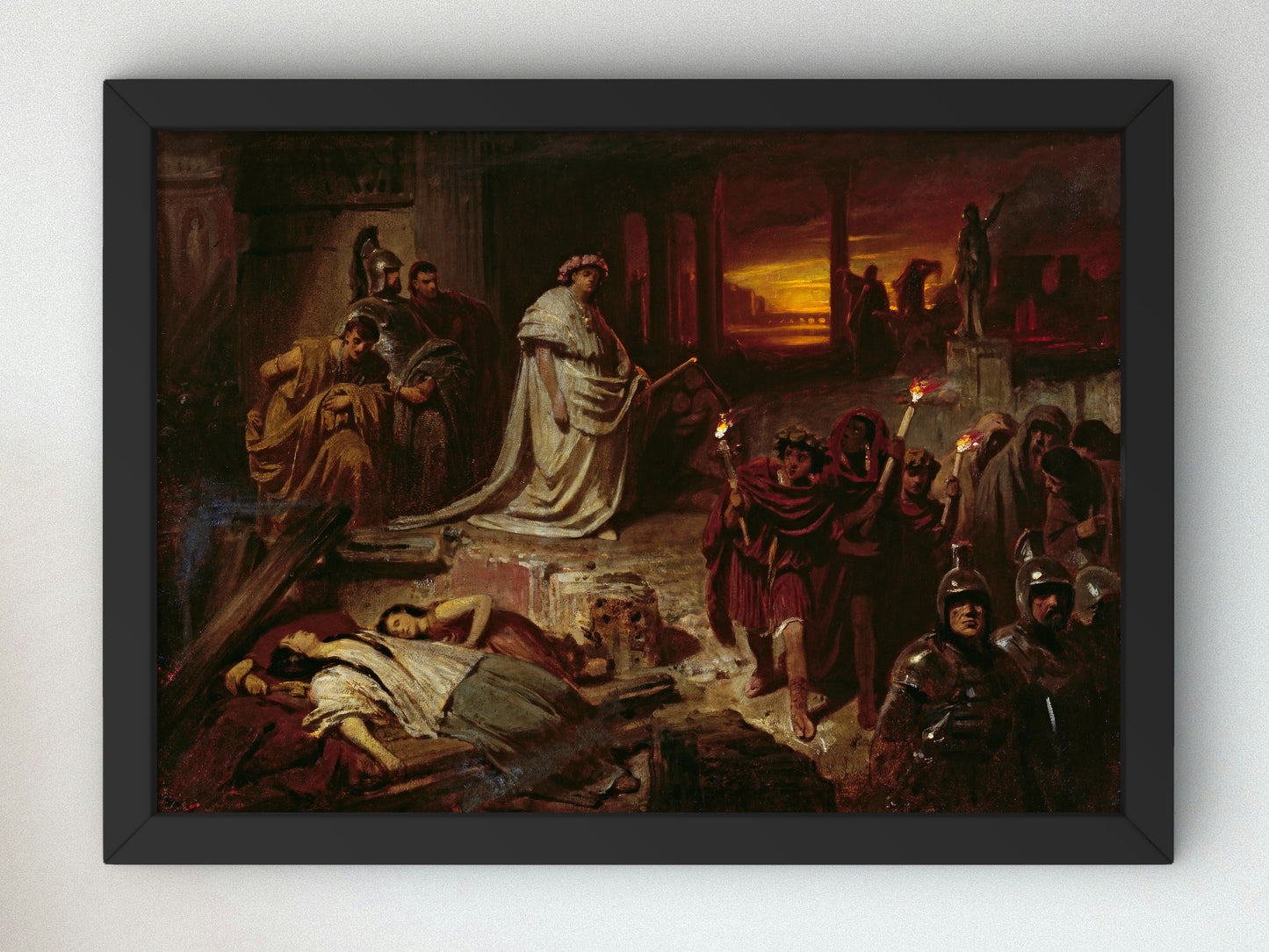 Nero on the Ruins of Rome by Karl Theodor von Piloty 1865, Wall Art Print, Fine Art Reproduction, Museum Quality Decor, Poster