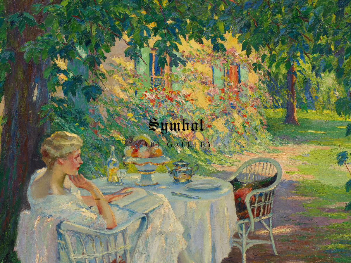 In the Shade by Edward Cucuel 1920, Wall Art Print, Fine Art Reproduction, Museum Quality Decor, Poster
