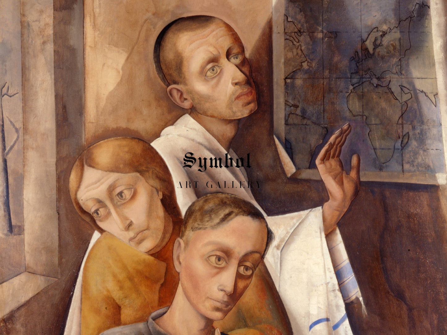 Portrait of Three by Felix Nussbaum 1944, Wall Art Print, Fine Art Reproduction, Museum Quality Decor, Poster