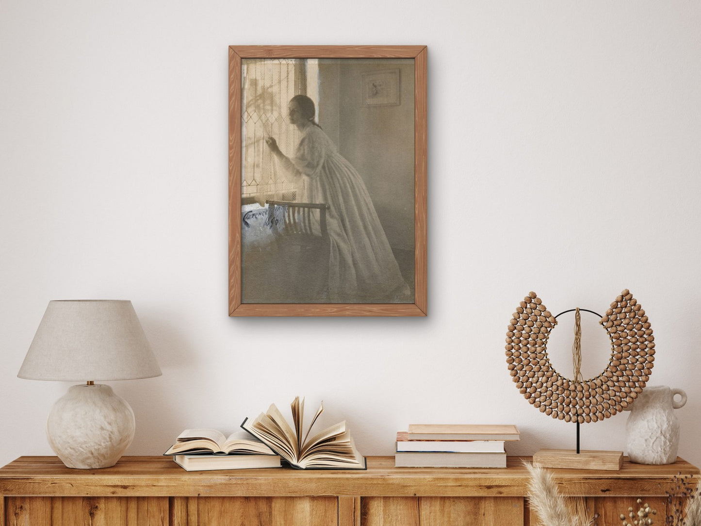 At the Window by Clarence H. White 1896, Wall Art Print, Fine Art Reproduction, Museum Quality Decor, Poster