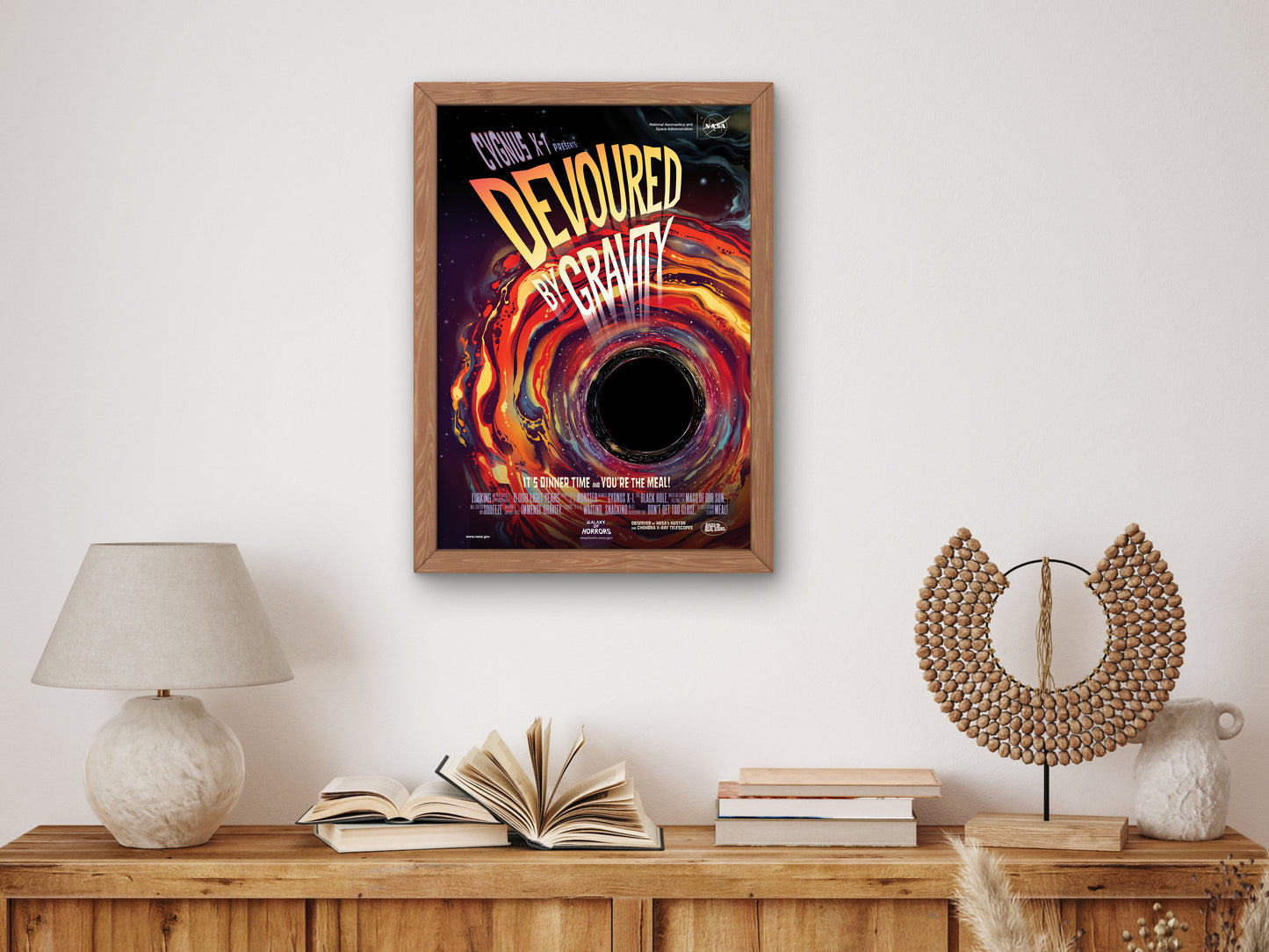 Devoured by Gravity by NASA 2021, Wall Art Print, Fine Art Reproduction, Museum Quality Decor, Poster