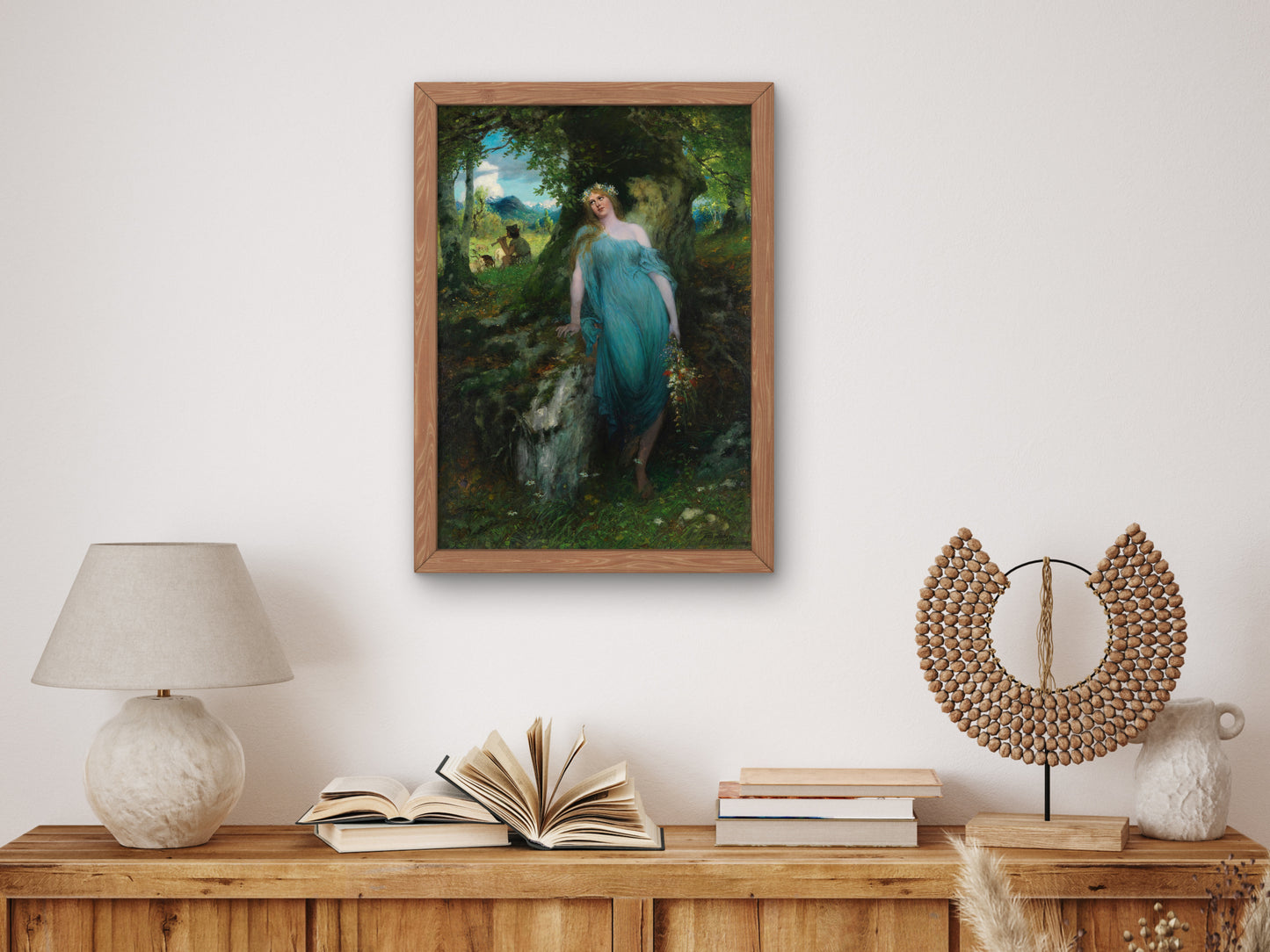Wood Nymph and Shepherd by Ferdinand Leeke 1905, Wall Art Print, Fine Art Reproduction, Museum Quality Decor, Poster