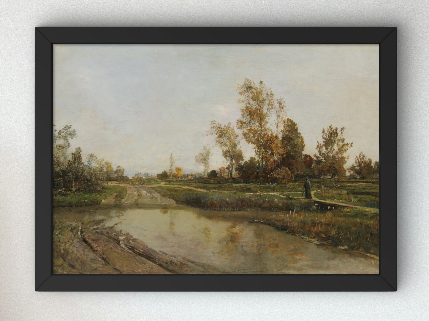 Autumn Landscape by Emil Jakob Schindler 1877, Wall Art Print, Fine Art Reproduction, Museum Quality Decor, Poster