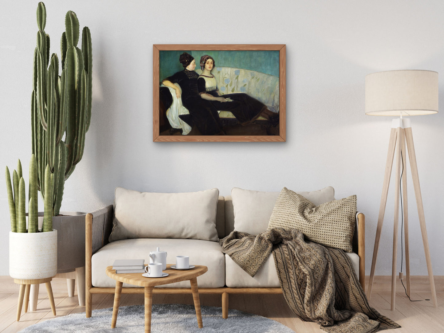 The widow Narezo and her daughter by Federico Beltrán Masses, Wall Art Print, Fine Art Reproduction, Museum Quality Decor, Poster