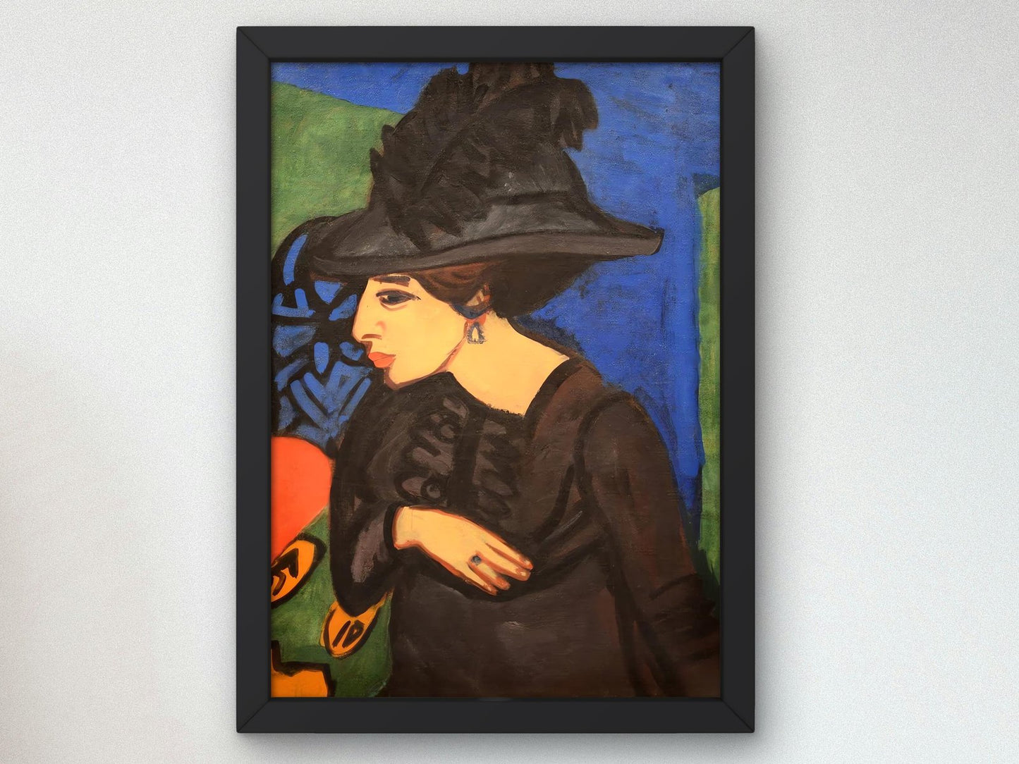 Dodo with Big Feather Hat by Ernst Ludwig Kirchner, Expressionism and Fauvism, fine art print