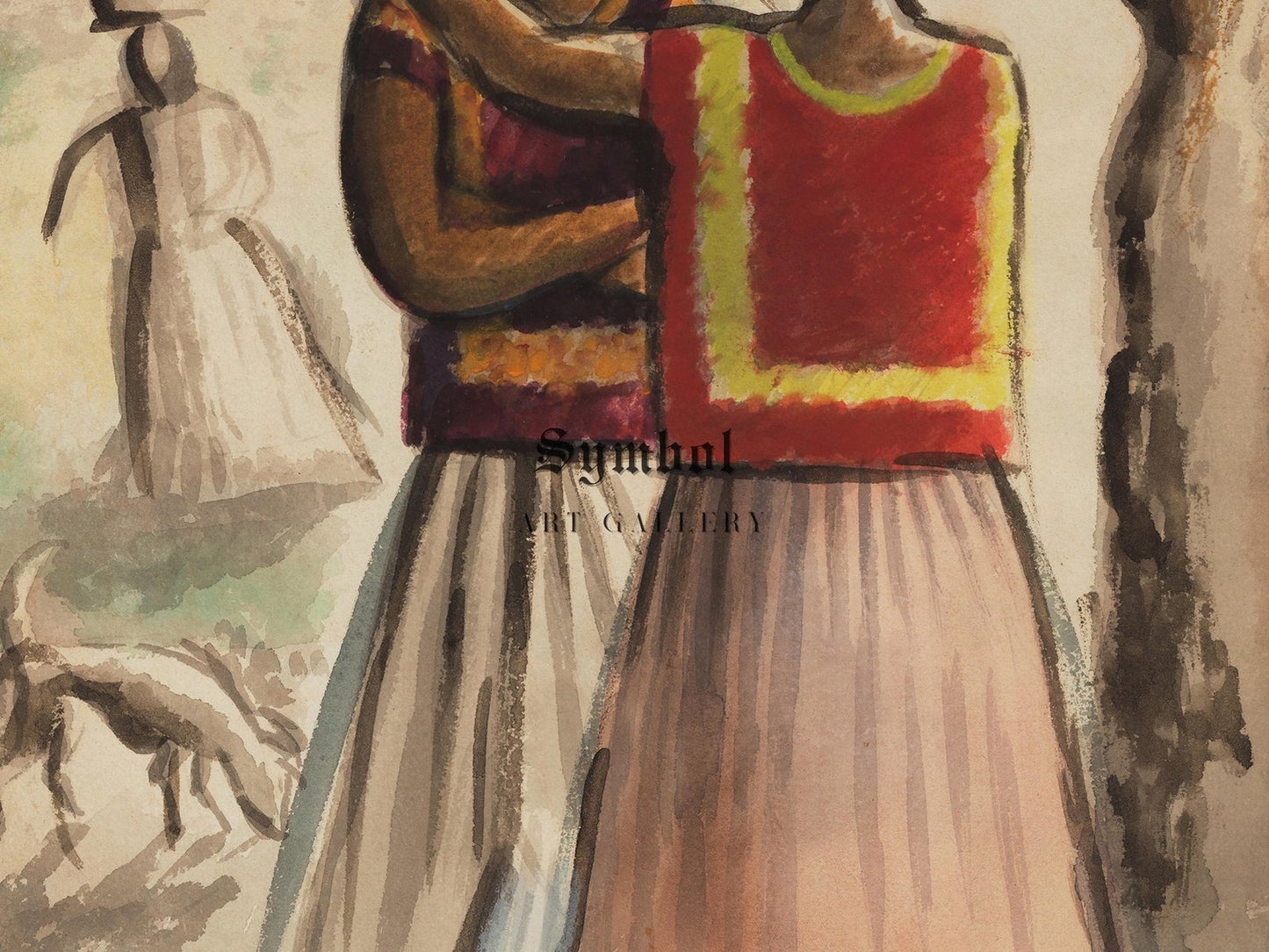 Dos Tehuanas by Miguel Covarrubias, 1926, Art Deco and American Modernism, fine art print