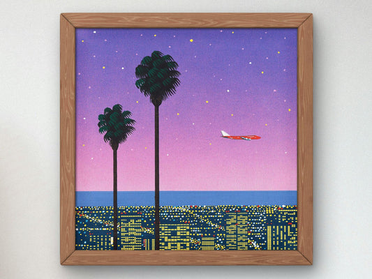 Downtown Sunset Aircraft by Hiroshi Nagai, contemporary digital art, fine art print