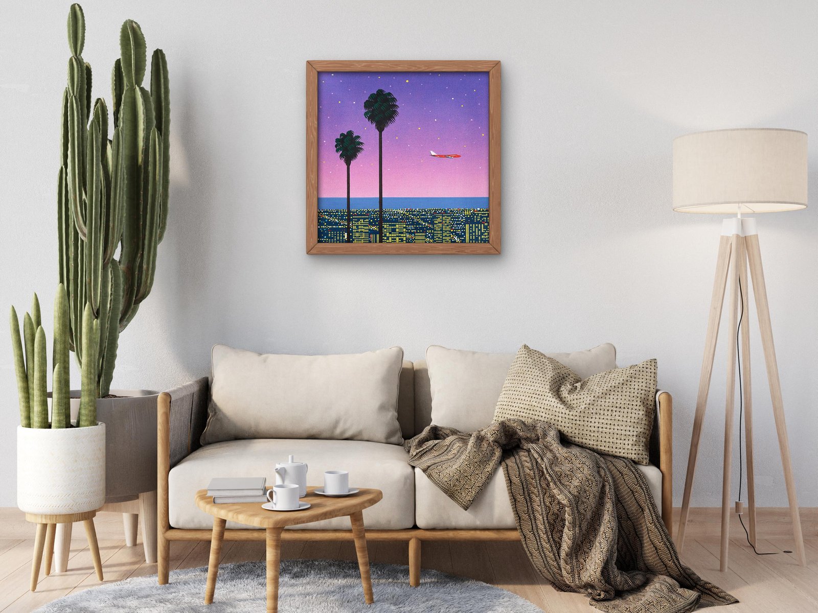Downtown Sunset Aircraft by Hiroshi Nagai, contemporary digital art, fine art print