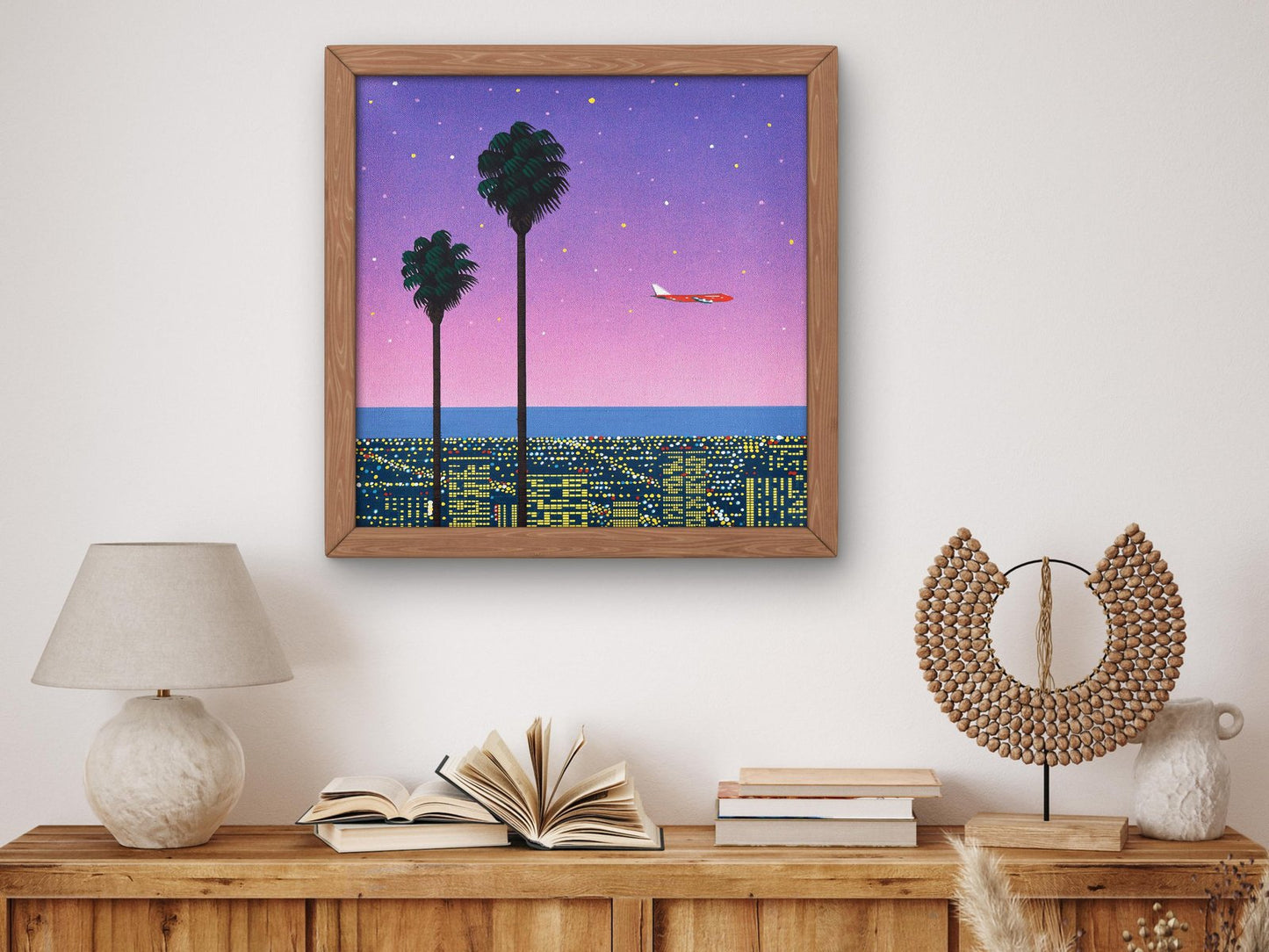 Downtown Sunset Aircraft by Hiroshi Nagai, contemporary digital art, fine art print