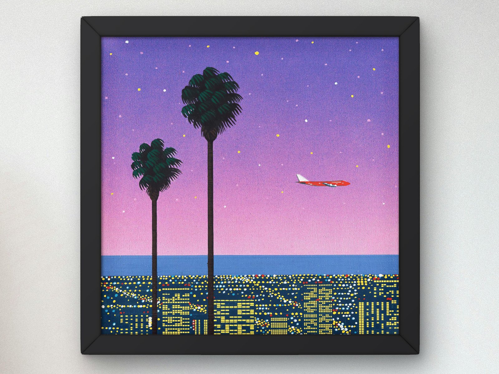 Downtown Sunset Aircraft by Hiroshi Nagai, contemporary digital art, fine art print