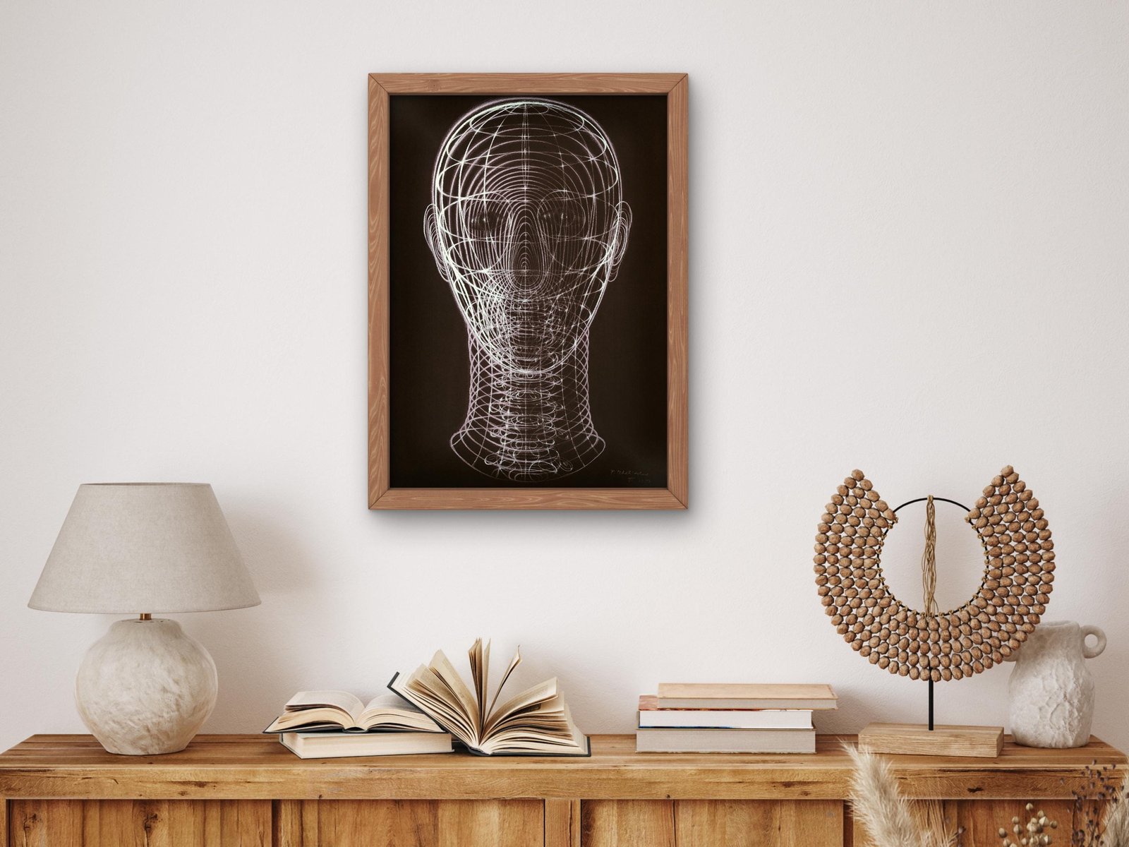 Drawing of a Human Head by Pavel Tchelitchew, 1951, Surrealism and Modern Art, fine art print