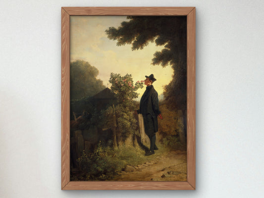 The Rose Lover by Carl Spitzweg 1847, Wall Art Print, Fine Art Reproduction, Museum Quality Decor, Poster