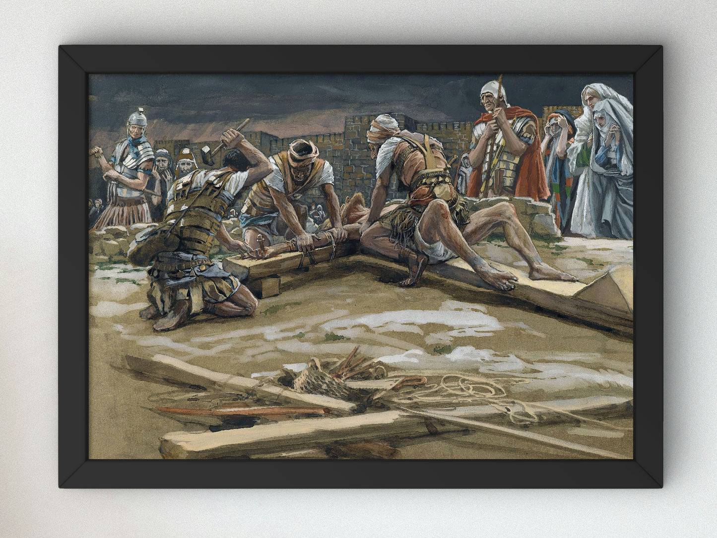 The First Nail by James Tissot, Wall Art Print, Fine Art Reproduction, Museum Quality Decor, Poster