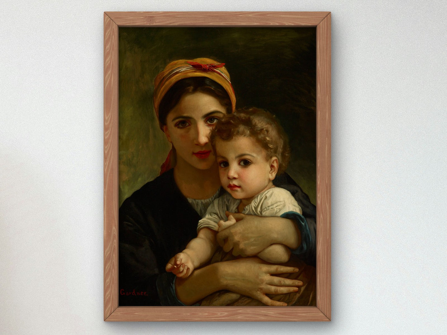 Young Girl and Child by William Bouguereau, Wall Art Print, Fine Art Reproduction, Museum Quality Decor, Poster