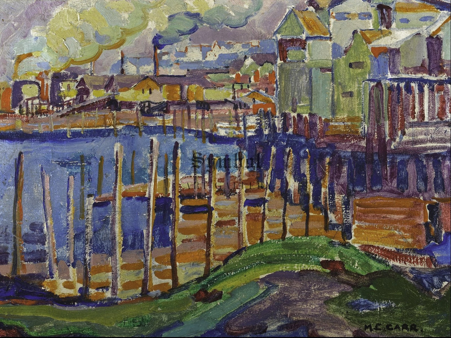 Sawmills Vancouver by Emily Carr 1912, Wall Art Print, Fine Art Reproduction, Museum Quality Decor, Poster