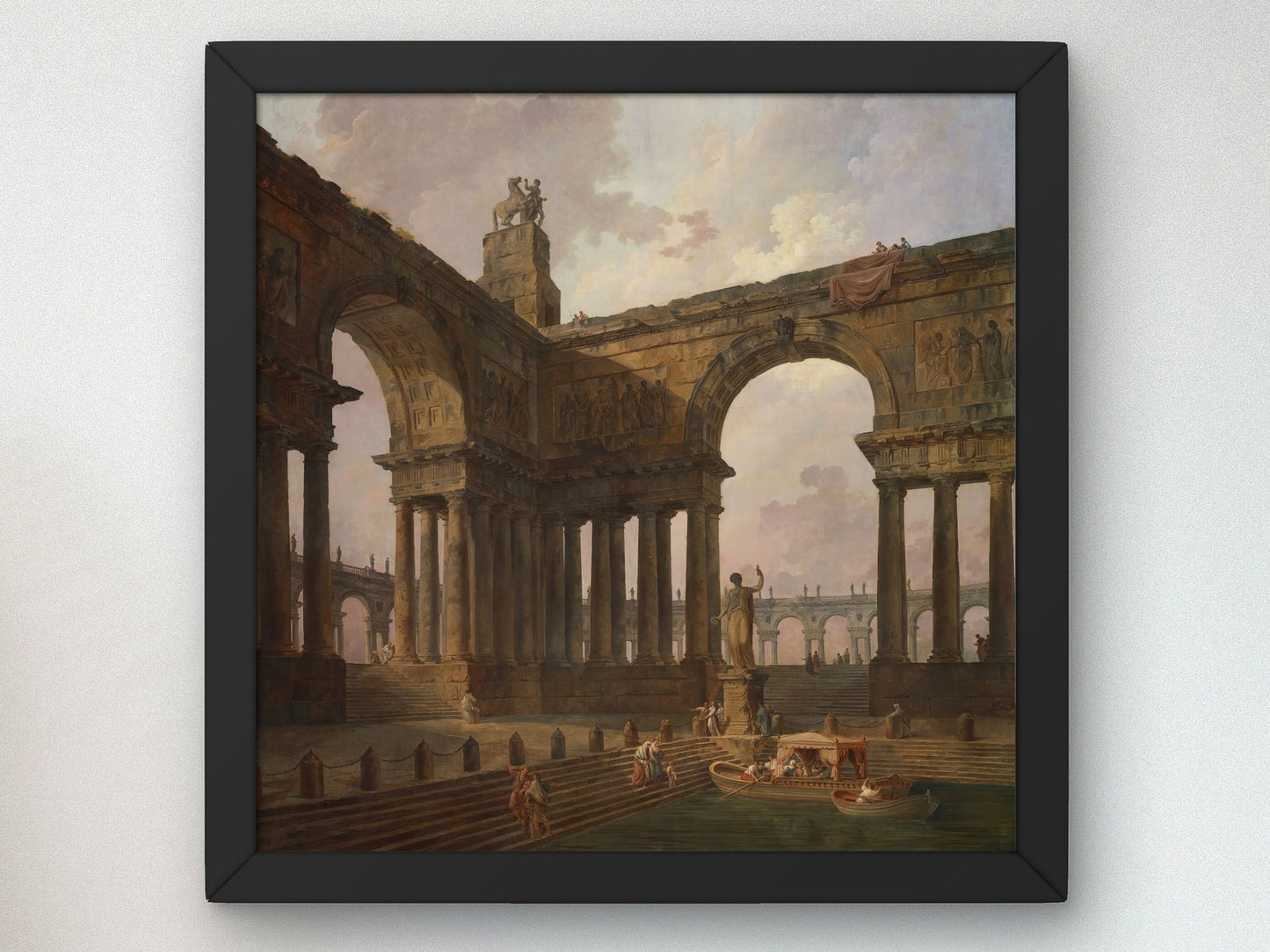 The Landing Place by Hubert Robert 1788, Wall Art Print, Fine Art Reproduction, Museum Quality Decor, Poster