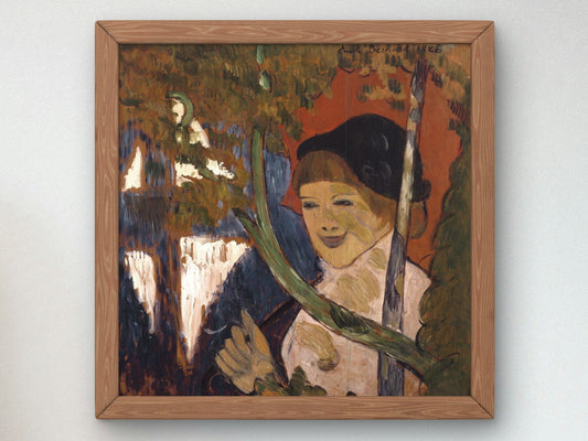Breton Girl with a Red Umbrella by Émile Bernard 1888, Wall Art Print, Fine Art Reproduction, Museum Quality Decor, Poster