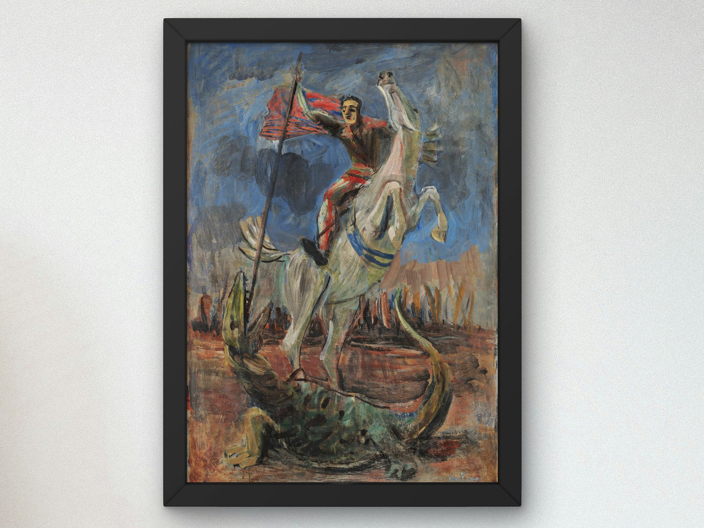Saint George by Ernesto de Fiori 1942, Wall Art Print, Fine Art Reproduction, Museum Quality Decor, Poster