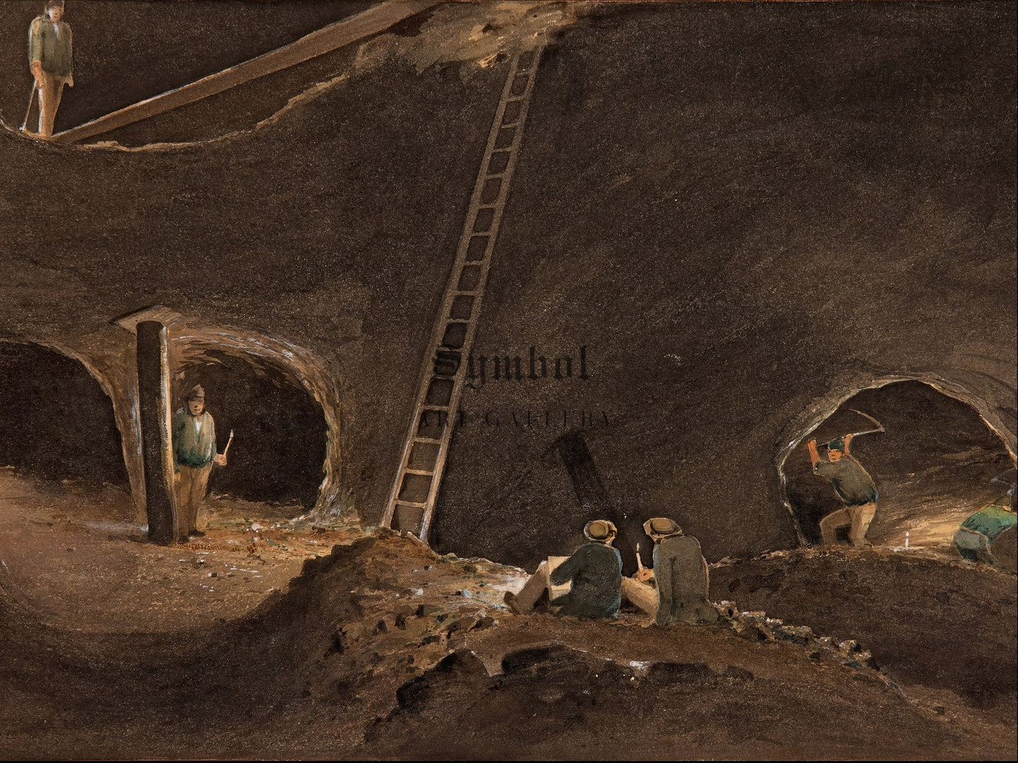 Burra Burra Mine by Samuel Thomas Gill 1847, Wall Art Print, Fine Art Reproduction, Museum Quality Decor, Poster