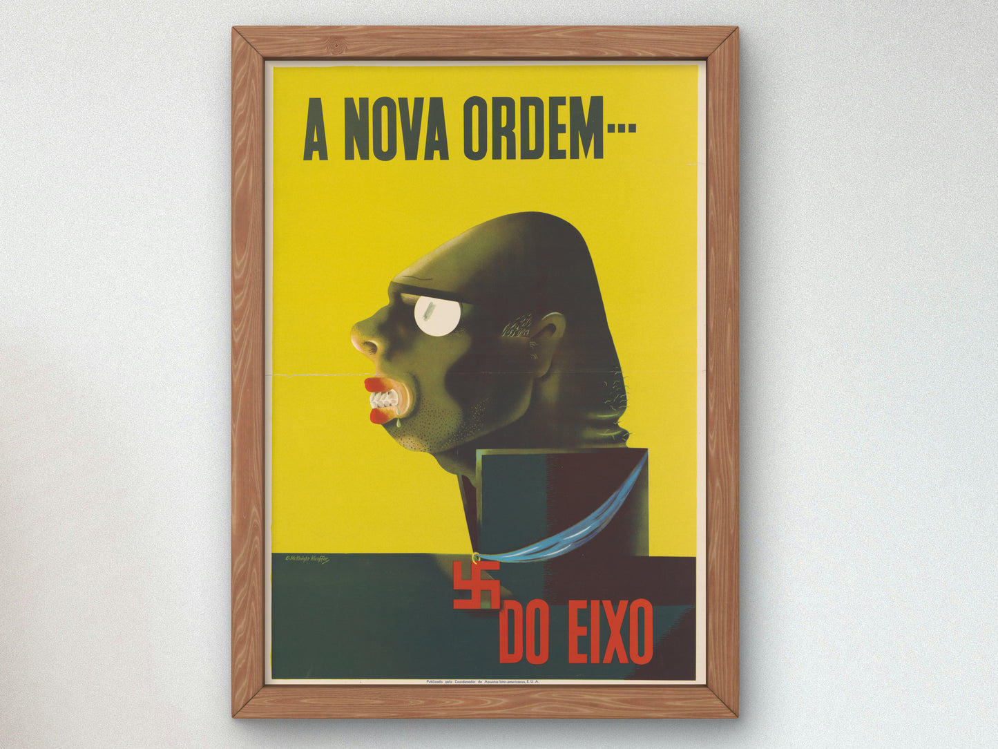 A Nova Ordem Do Eixo by Edward McKnight Kauffer 1940, Wall Art Print, Fine Art Reproduction, Museum Quality Decor, Poster